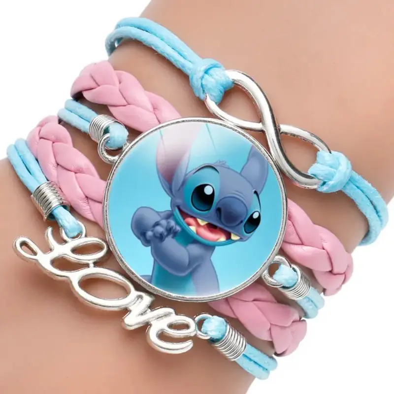 Stitch - Handmade Pendant Double Rope Bracelet - Girl Cartoon Telescopic Bracelet - Perfect Kids Birthday / Christmas Gift - Many Different Designs 2