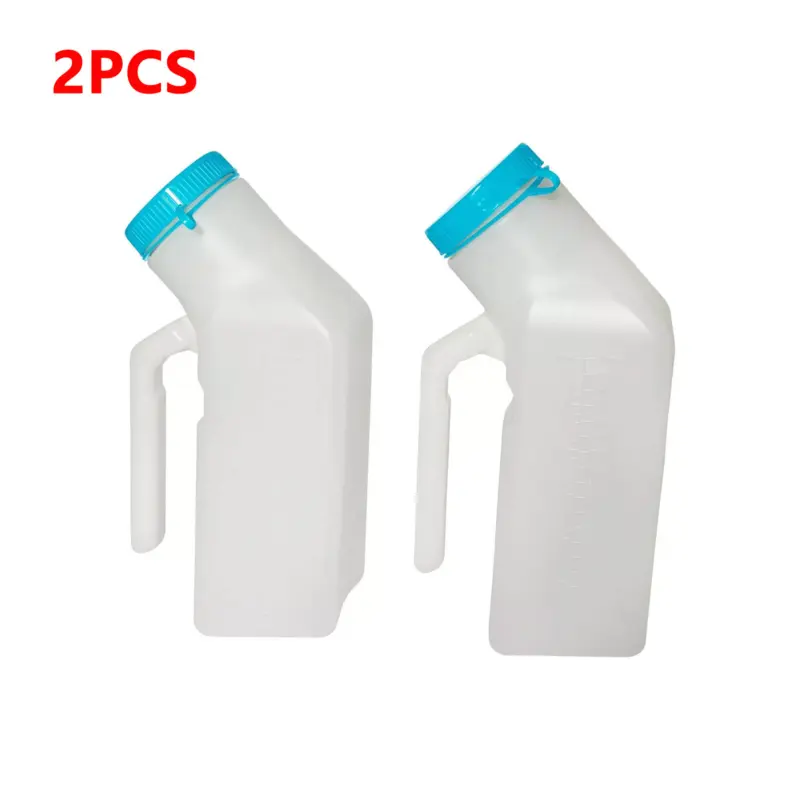 2PCS Male Urinal Portable Incontinence Bottle for Men Travel w/ Night Light - UK