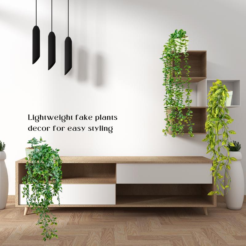 3 pack Fake Plants Fake Hanging Plants Artificial Plants Indoor Outdoor | Plants for Room Decor Home decor, Wall Shelf Patio Garden Decorative Flower Fruit Plastic Fruit Plastic 3