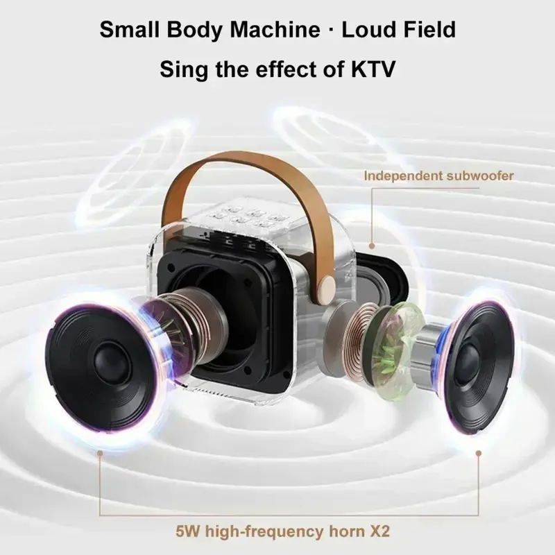 [TIKTOK TOP SELLER] Bluetooth K12 Karaoke Machine Portable 5.3 Pa Speaker System With 1-2 Wireless Microphone Family Singing Children Gift Audio Smartphone Adjustable Button Ktv Mp3 Noise wireless 3