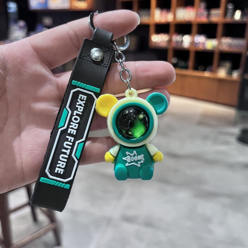 1pcs Interstellar Bear Astronaut Keychains - Silicone, Street Style Fashion Accessories for Men & Couples 5