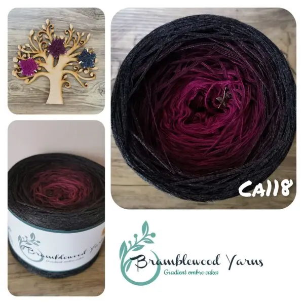 Ombre yarn cake, gradient yarn, Cotton/ acrylic yarn cake, Bramblewood Yarns