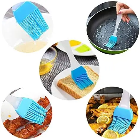 Silicone Pastry Brush Basting Brush Set, 7" & 8" Heat Resistant Oil Brush for Cooking Kitchen Baking Barbecue BBQ Grilling Meat,2 Pcs Utensils 1