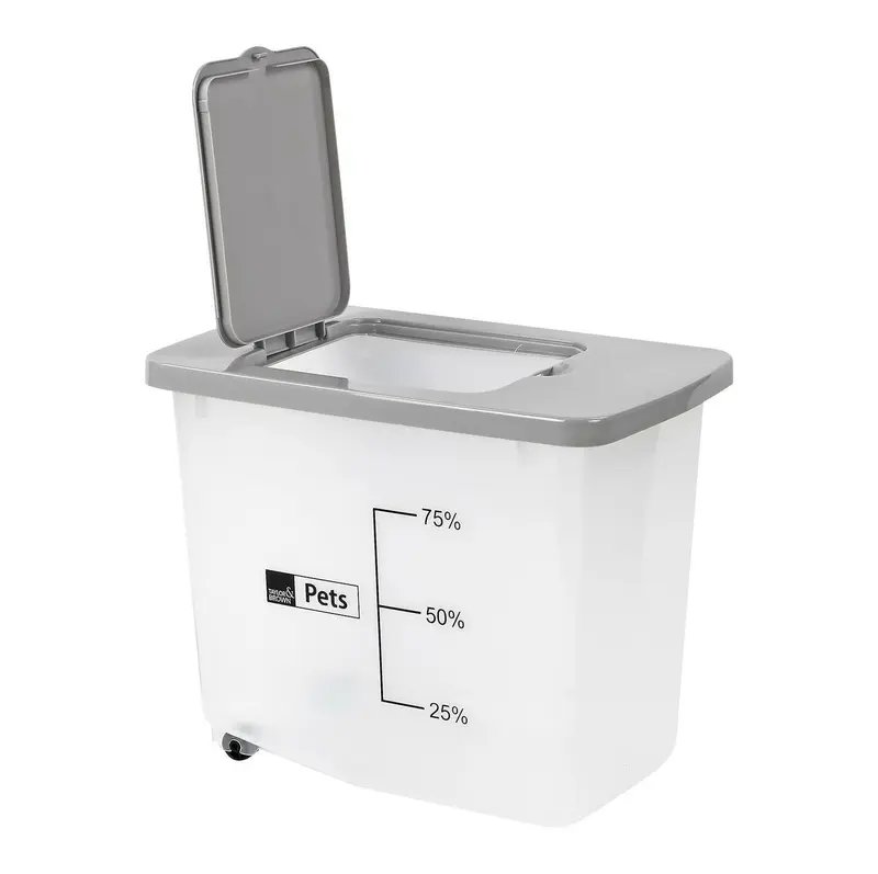 Taylor & Brown 30L/13KG Airtight Pet Food Storage Container Flip Top With Wheels Transparent Plastic Birds Pet Dog Cat Animal Dry Food Seed Dispenser Bin Boxes Organiser Rabbit 4