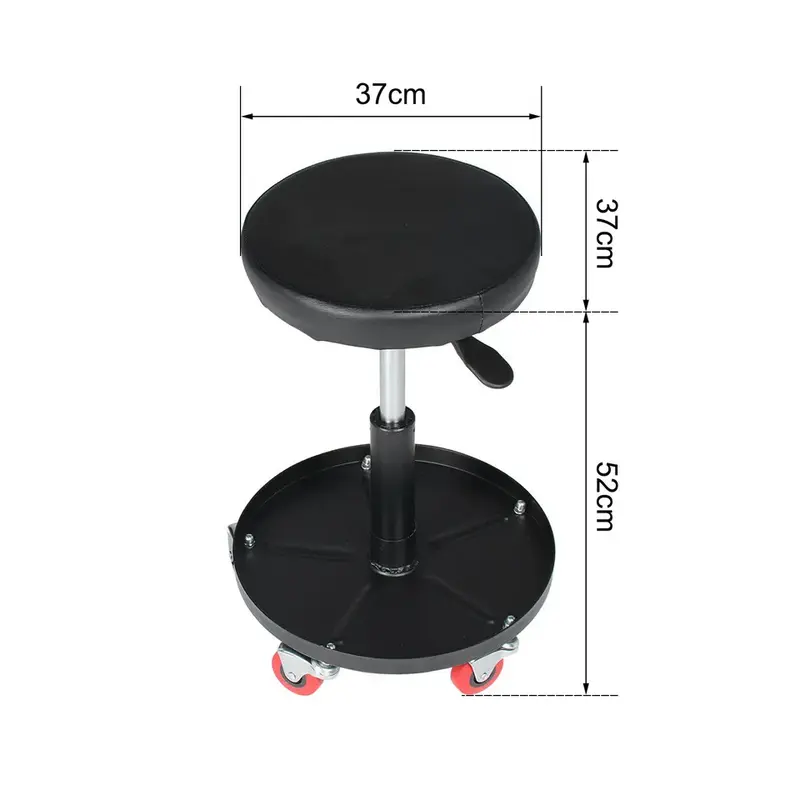 Workshop Creeper Stool Seat Pneumatic Mechanic Round Car Bike Garage Black Chair Workshop Stool Mechanic Stool  Workshop Stool Pneumatic Chair Trolley Seat Adjustable Car Repair Stool with Tool Tray for Garage Shop Car Repair 1