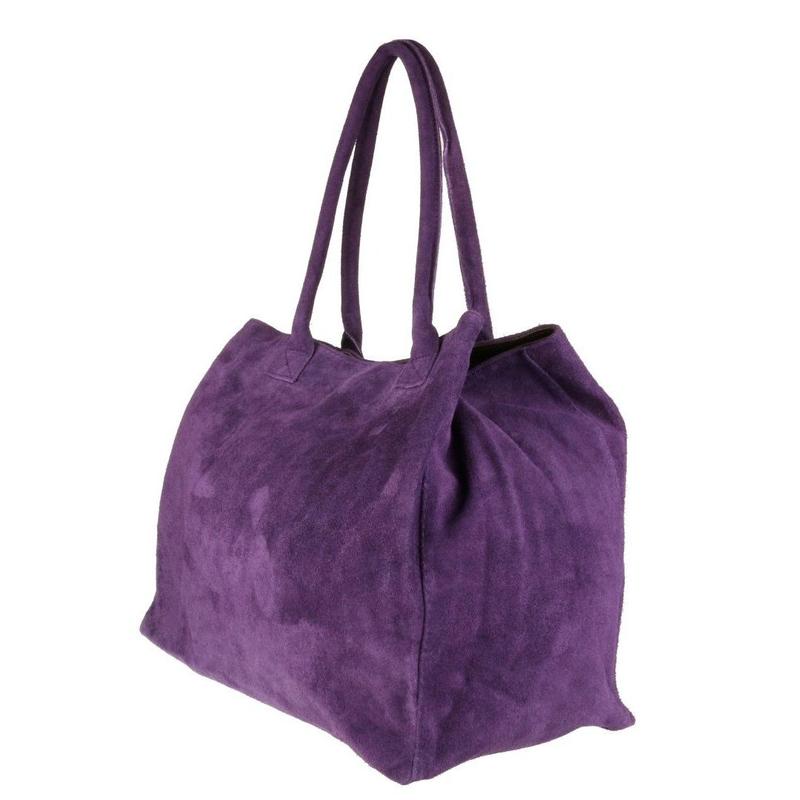 Girly Handbags Womens Expandable Italian Suede Leather Shoulder Bag 1