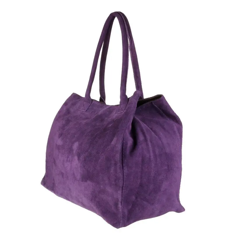 Girly Handbags Womens Expandable Italian Suede Leather Shoulder Bag 1