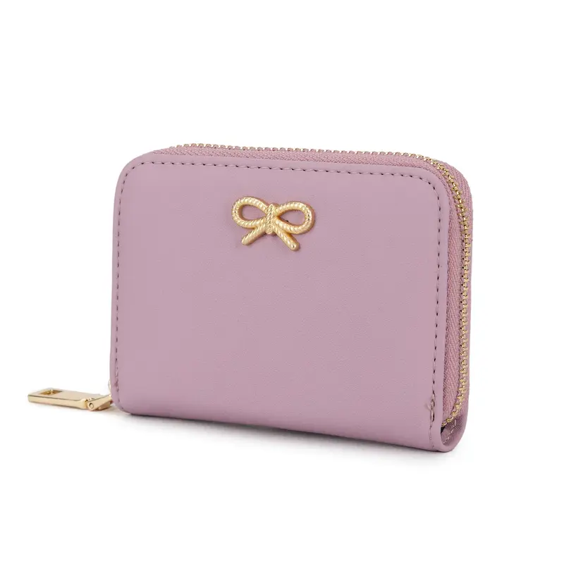 LONG&SONSmall Zip Around Wallet Multi-Slot, Women's RIFD Blocking Small Compact Bifold Leather Pocket Wallet Mini Zipper Purse Card Holder for Women 1