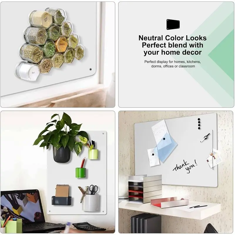 Large Magnet White Board for Fridge A3, Kids Magnetic Board for Wall, Magnetic Notice Boards for Home, Stick on Metal Magnet Board 30x43.5cm (White - 2Pack) 2