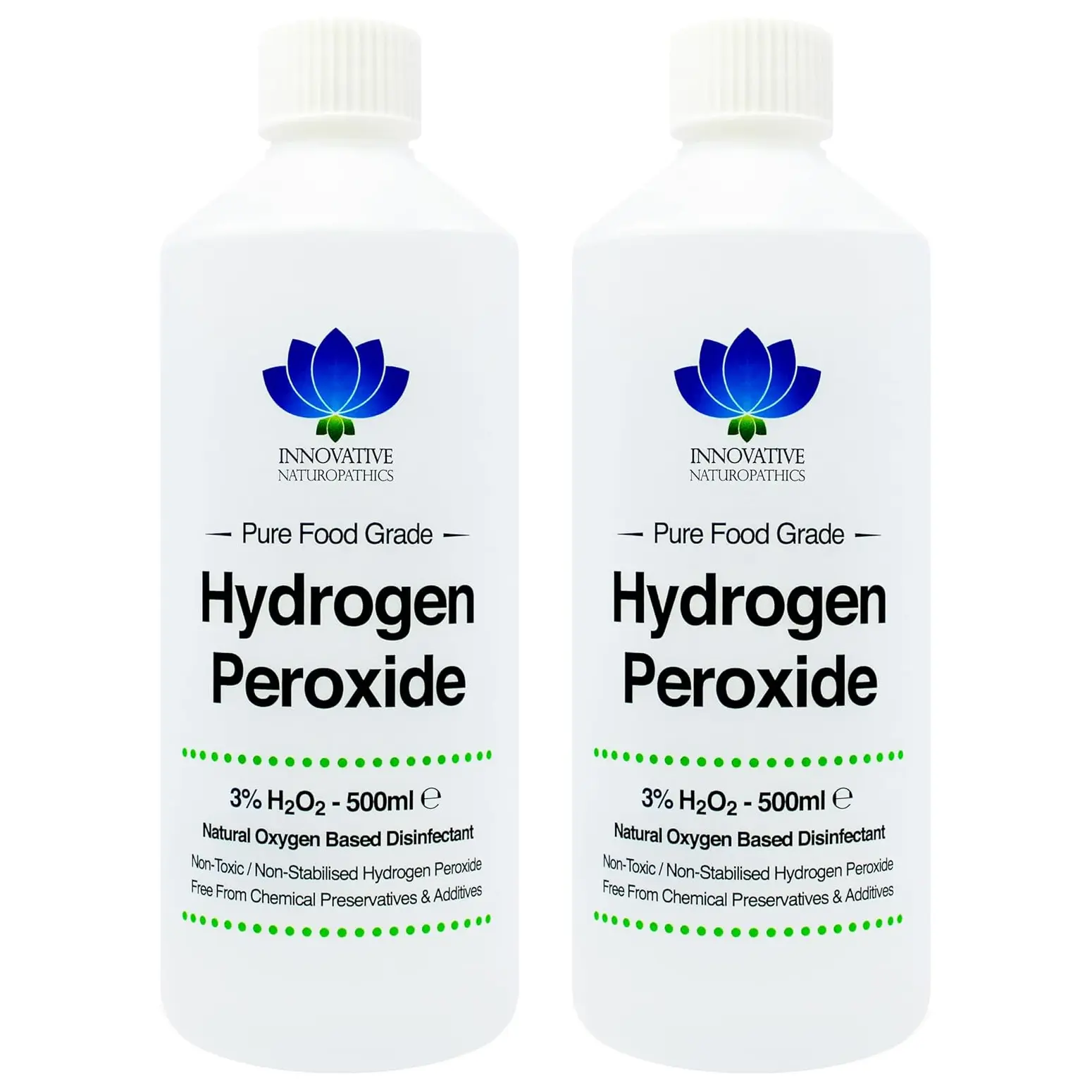 Innovative Naturopathics 3% Hydrogen Peroxide 1000ml (One Litre) - Food Grade Non-Toxic Oxygen Based Kitchen & Whole Household Liquid Anti-Bacterial Cleaner