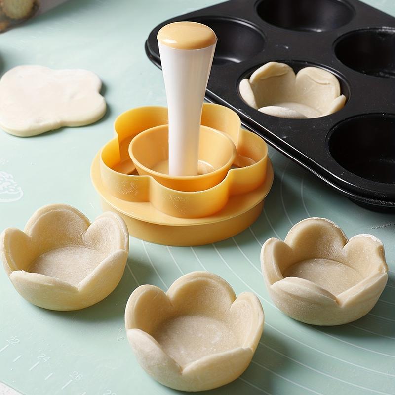 2-Piece Set: Flower-Shaped Pastry Cutter & Tart Tamper for Baking Tarts, Cookies, and Biscuits - Essential Kitchen Gadgets and Accessories 1