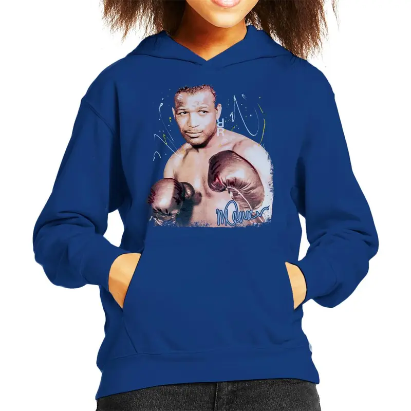 Sidney Maurer Original Portrait Of Sugar Ray Leonard Kid's Hooded Sweatshirt 3