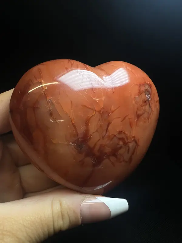 Polished High Quality Carnelian Heart From Madagascar- Gift, Crystal Healing 2