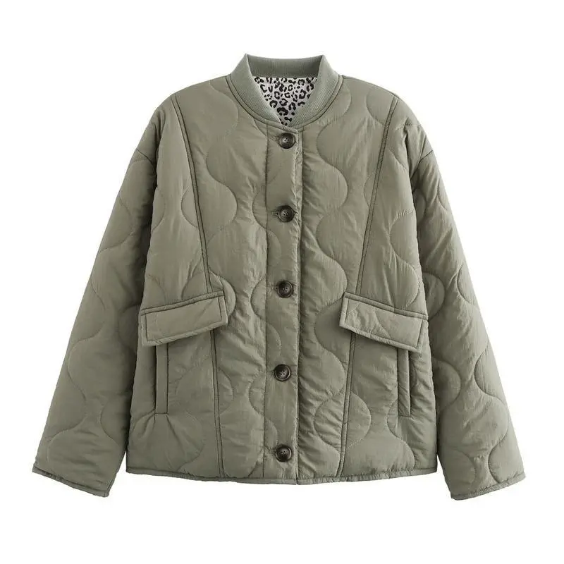 【2025】Woman Floarl Print Quilted Jacket Single Breasted Pocket Warm Ladies Outfit - Autumn Winter Fashion Girls Chic Clothes 8