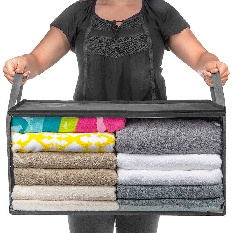 Storage Bag Clothes Linen Organiser Cotton Bags Pouch Wall Fabric Pockets Home Foldable Containers Holder UK Brand 4