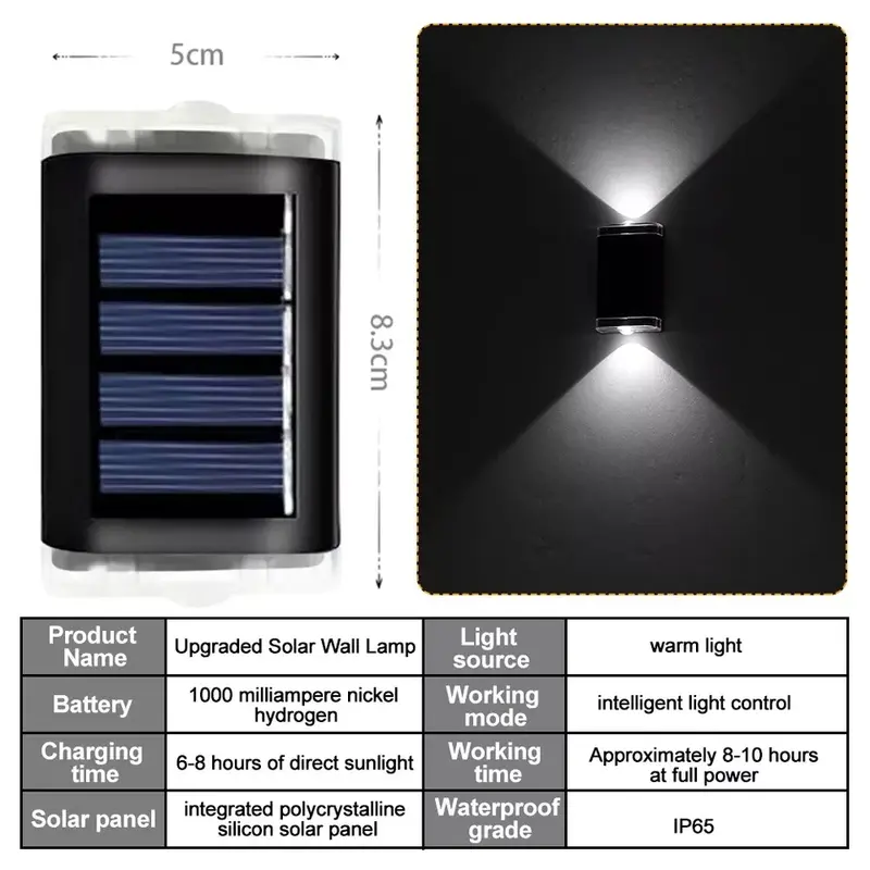 4x SUPER BRIGHT SOLAR POWERED DOOR FENCE WALL LIGHTS LED OUTDOOR GARDEN LAMP 6