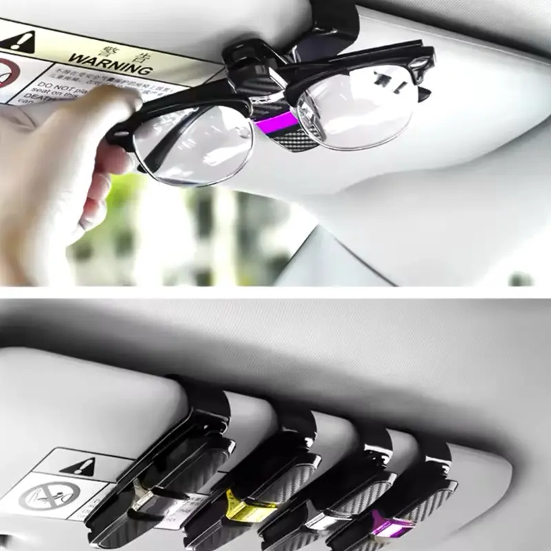 Universal Car Auto Sun Visor Glasses Box Sunglasses Clip Card Ticket Holder Stand Fastener Eyeglasses Car Accessories 1