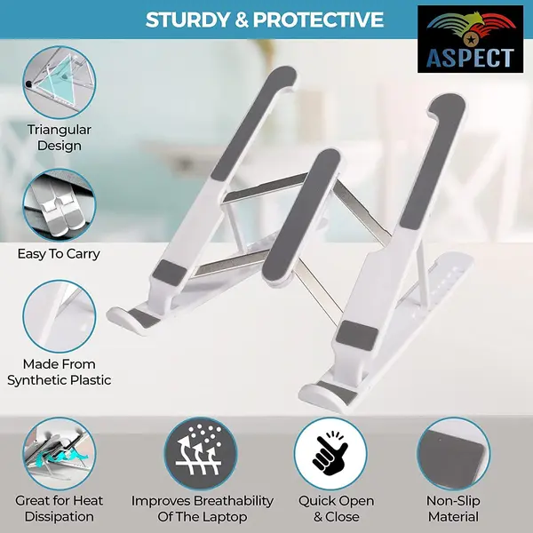 Aspect 8 Angles Adjustable Foldable Laptop Holder Suitable for All Laptops 1