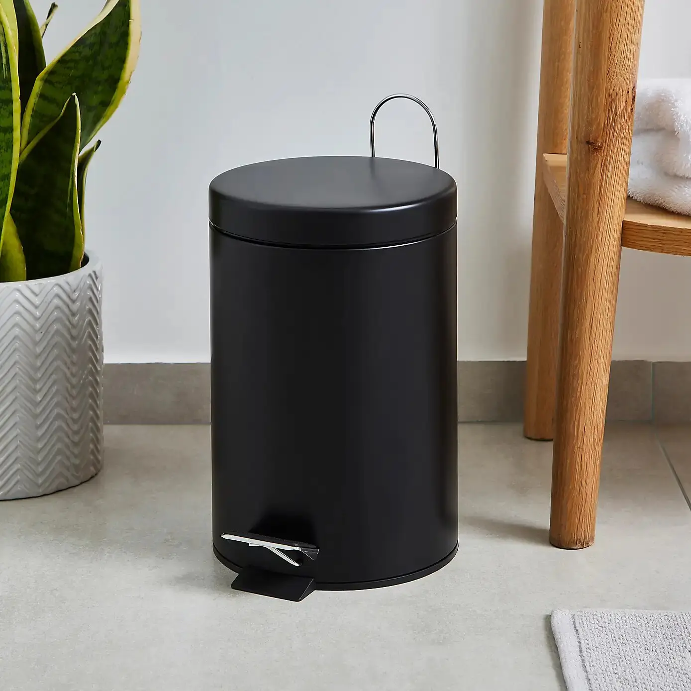 Bathroom Bin 3 Litre, Perfect for Small Spaces, Multicolor, Household Stainless Steel , Pedal Bin Bucket Metal Plastic Iron