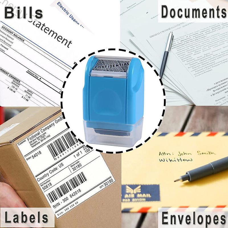 Identity Theft Stamp Identity Guard Roller Stamp Wide Rolling Security Stamp Includ Refills Confidential Stamp Secure Confidential ID Blackout Security Anti Theft and Privacy Safety 6