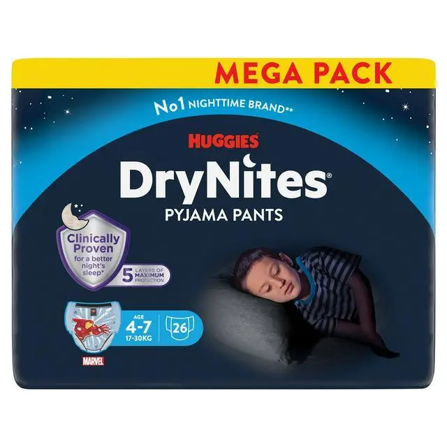 Huggies DryNites 4-7 years Boy 26 pack