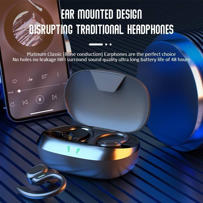 Product Introduction of wireless Earbuds Bluetooth Headphones with earHooks, Led display, Long Battery life ,Hifi sound quality with super stylish design,Compatible With iPhone and samsung Audio Charging Headset Chargeable Electronic 5