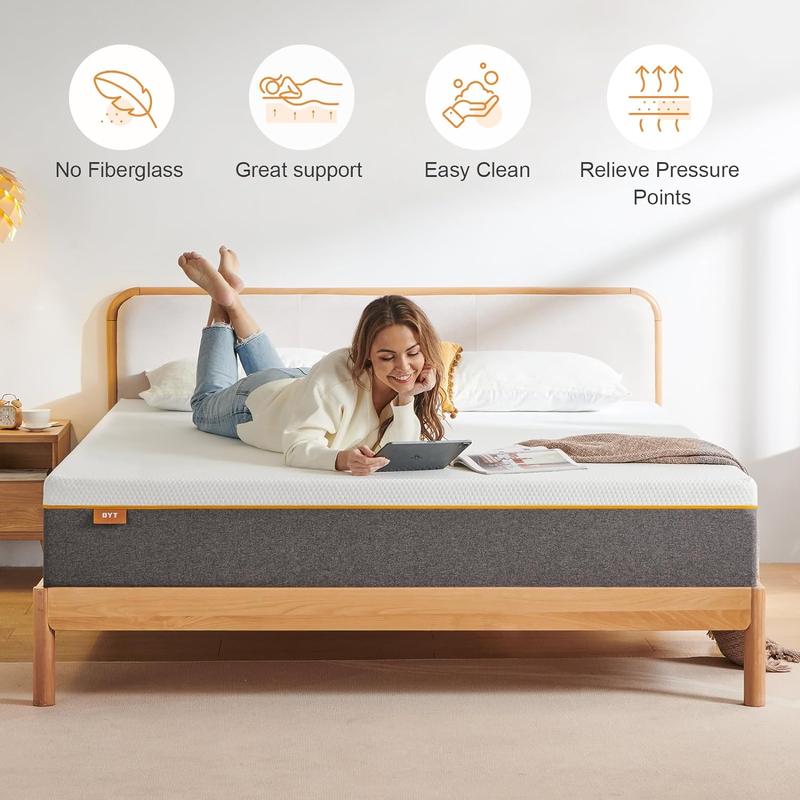 Single Mattress.3ft Memory Foam Mattress,Breathable Mattress Medium Firm with Soft Fabric Fire Resistant Barrier Skin-friendly Durable for Single Bed(90x190x18cm) 5