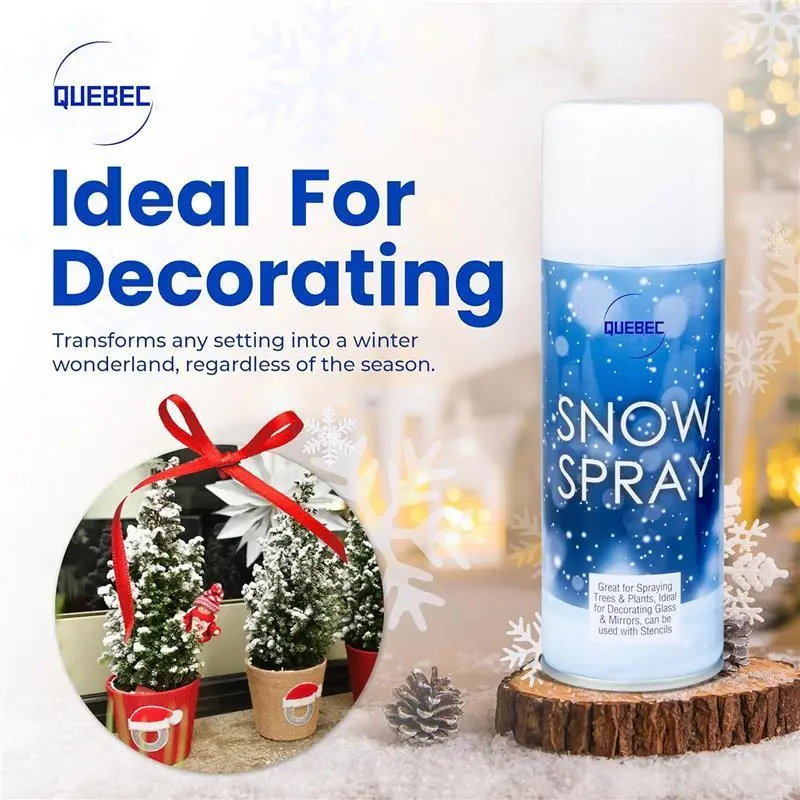 Quebec Artificial Snow Spray Set of 2 Cans – Ideal For Decorating Christmas Trees, Windows, Glasses, Wreaths Or Simply Having Fun With The Friends - Unleash Winter Magic In Any Season – (85 Ml Can) Tapestry Gifts Decorative Fruit 1