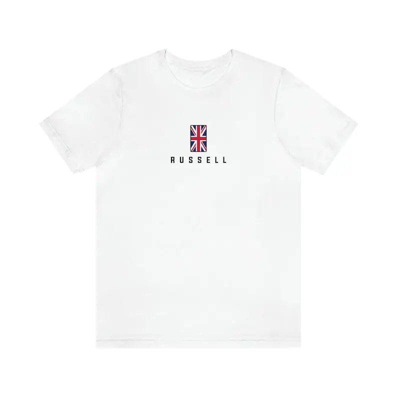 George Russell Premium Shirt | Russell British Flag Shirt | Mercedes Formula 1 Fan Shirt Gift Lewis Hamilton