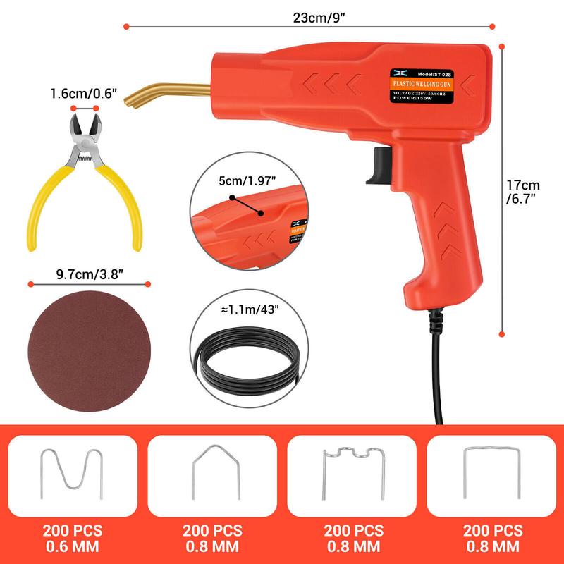 Product Introduction of Hot Stapler Car Bumper Fender Welding Welder Gun Plastic Repair Kit with Staples 3
