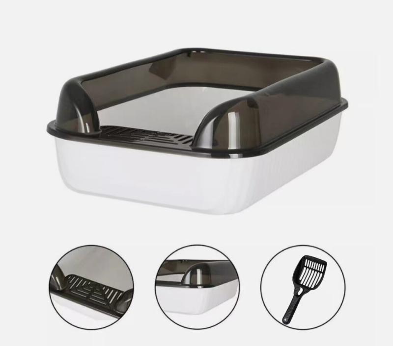 Product Introduction of Open Large Cat Litter Box High Side Deep Splash-Proof Cat Toilet with Scoop UK 12