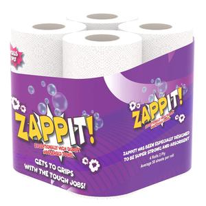 Zappit Kitchen Towels 4 Rolls Pack 2 Ply Micro Absorbent Technology Kitchen Cleaning Hand Wipes Dish Wipes Family Disposable Sustainable 200 Sheets Eco-friendly disposable bathroom kitchen towels Household Cleaner
