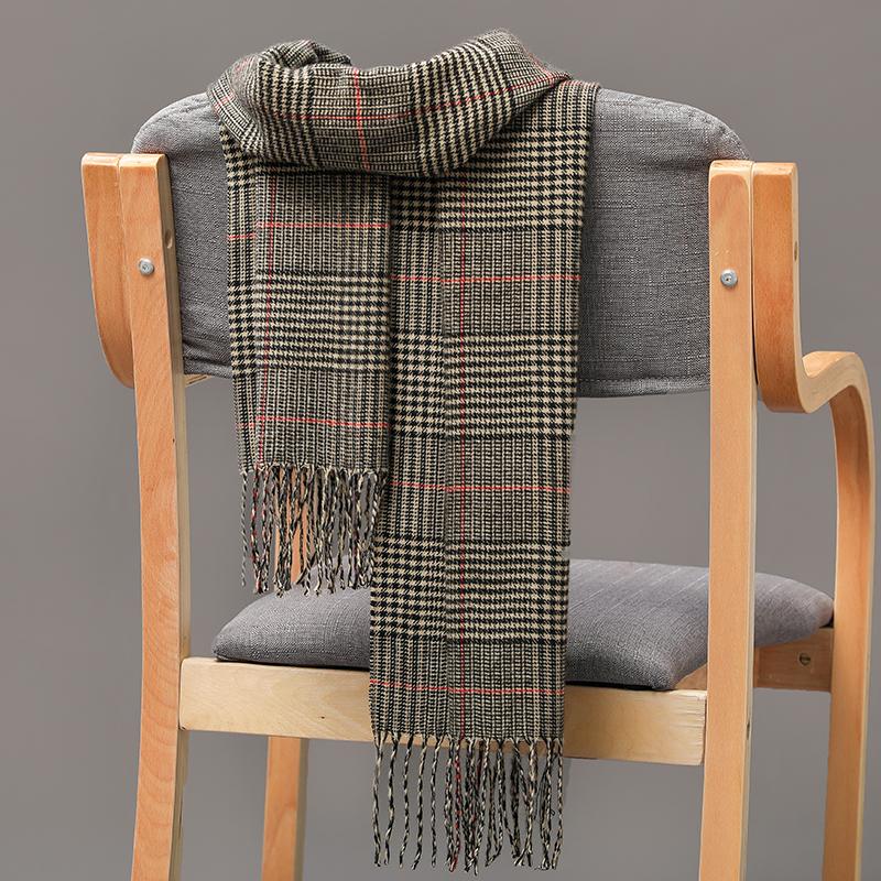 Product Introduction of 185*35cm outdoor Plaid Winter Scarf Women men unisex shalw Warm wrap muffler muffler Fashion Cashmere hijab pashmina tassels 4