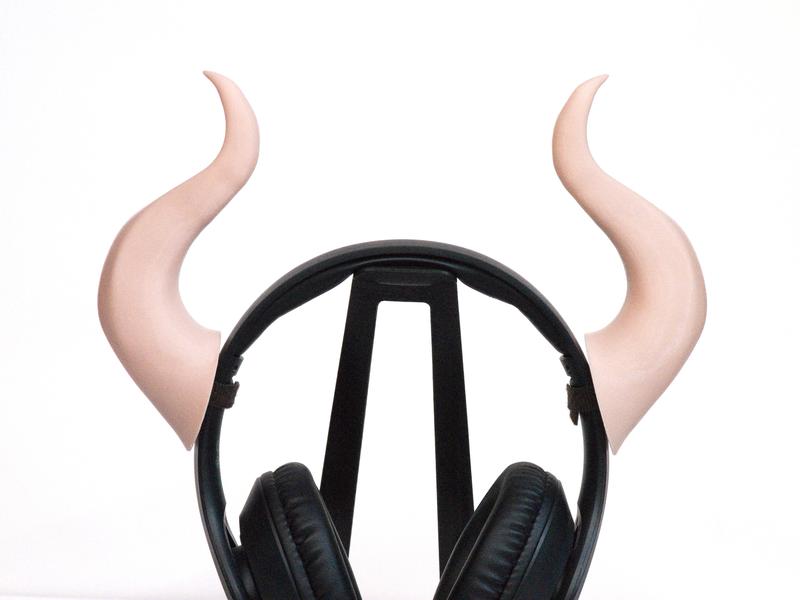 Headset Horns Demon 3D Printed | Headphones Accessory | VELCRO Brand ONE-WRAP Reusable Ties | Perfect For Streaming Gaming Costume Cosplay Accessories Aesthetic 4