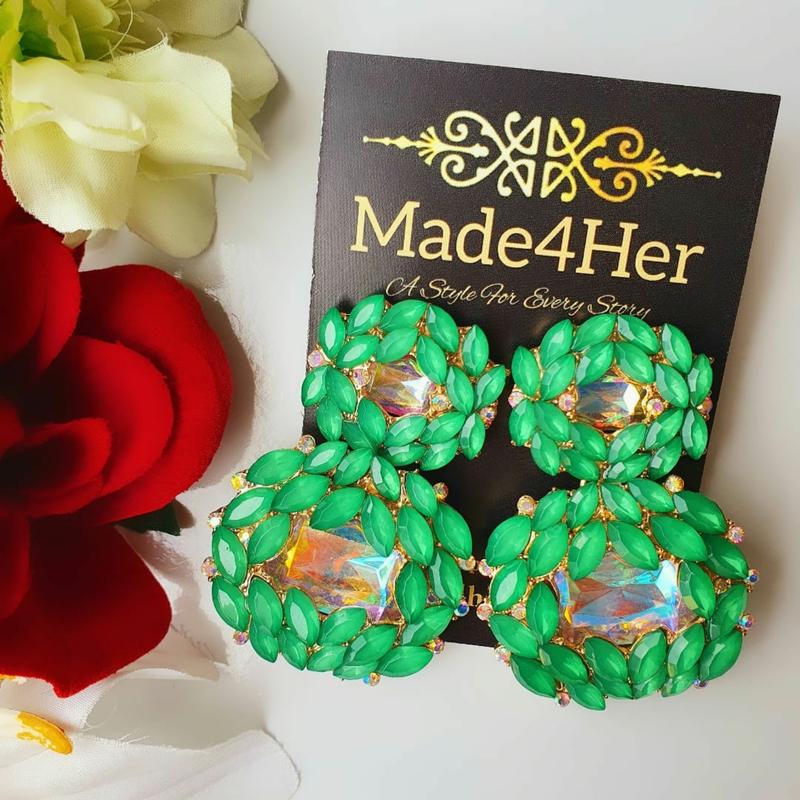 Green Blossom Earrings 0