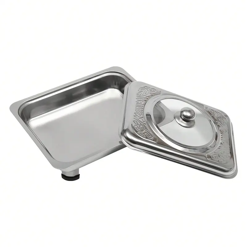 4X Buffet Tray Chafing Dish Food Warmer Rectangular Food Plate Stainless Steel, Ideal For Parties, Events, Buffets, Picnics, Weddings, Banquets, And Other Professional Catering Services Or Home Use 8