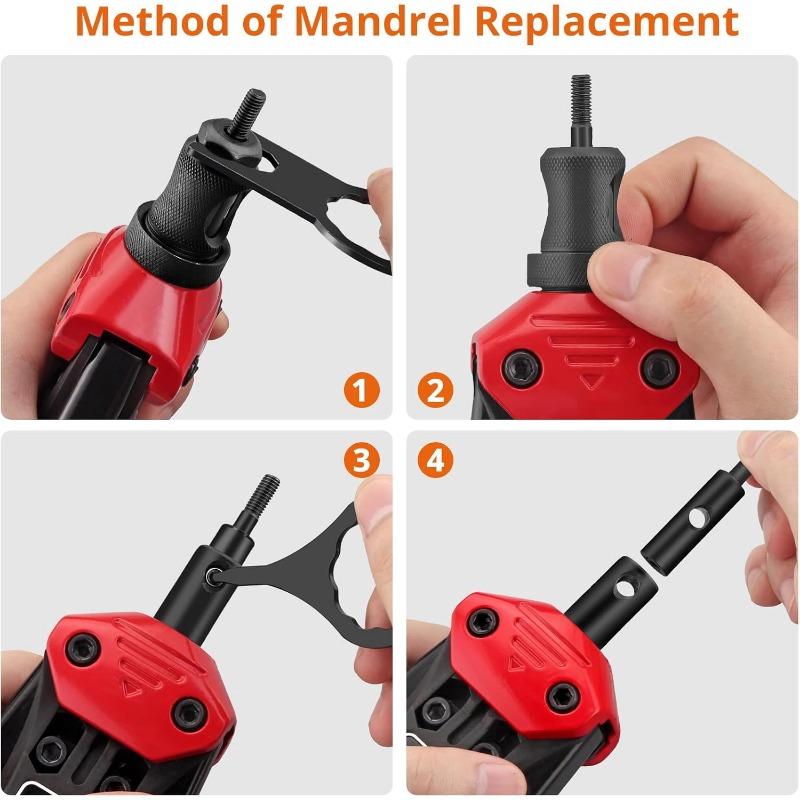 Proster Rivet Nut Tool 16'' Heavy Duty Hand Rivet Nut Gun with 7 Mandrels M3 M4 M5 M6 M8 M10 M12 Rivnut Gun 100PCS Rivnut for Home and Workshop 4