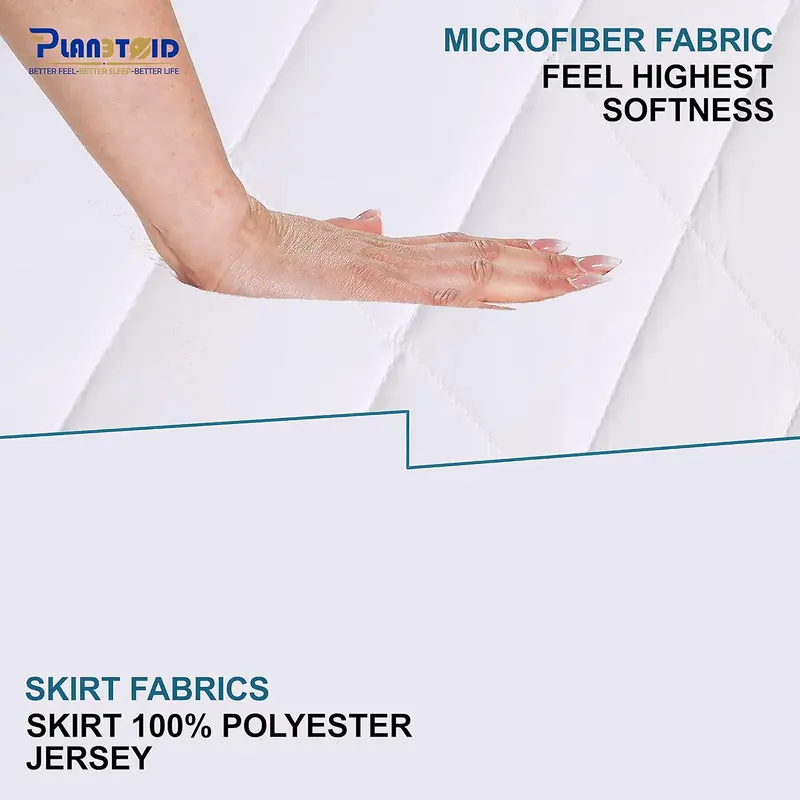 PLANETOID Waterproof Mattress Protector with Extra Deep Fitted mattress cover | Quilted Mattress topper |Anti-Allergy| Breathable Mattress bed single fitted Pad Cover white mattress  protector 2