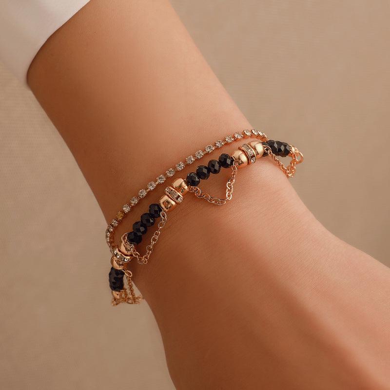 Ethnic Beaded Diamond Tassel Bracelet 0