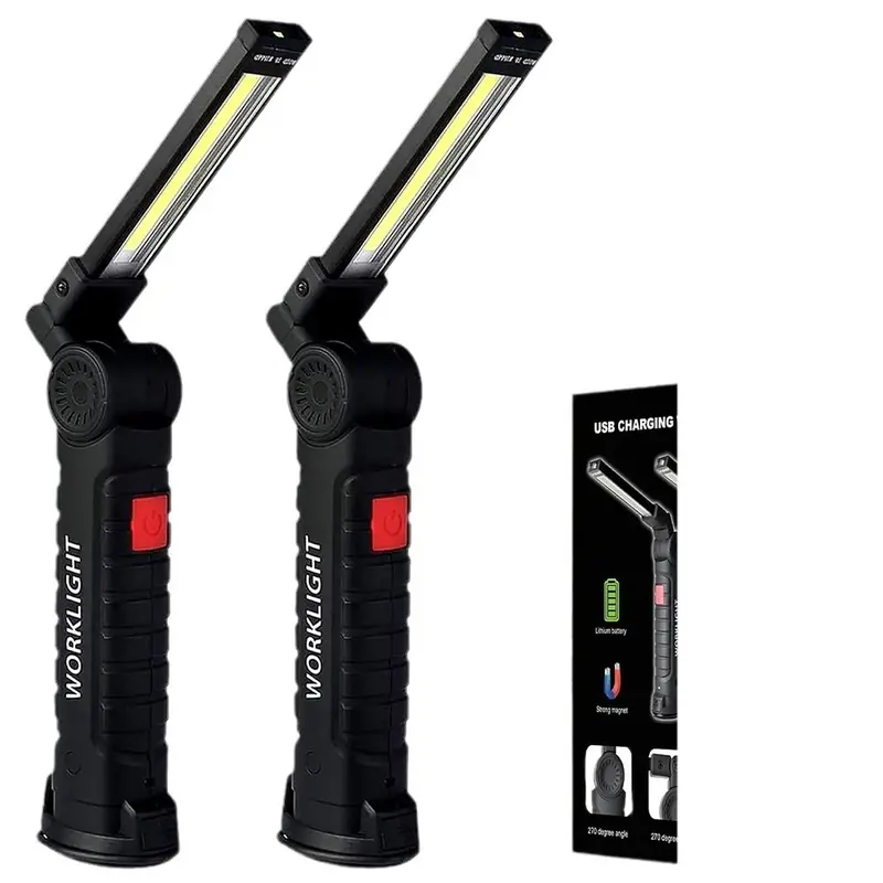 USB Rechargeable COB LED Work Light, 360° Rotatable 4 Modes Portable Light with Magnetic Base, Work Light for Outdoor & Repair Use 4
