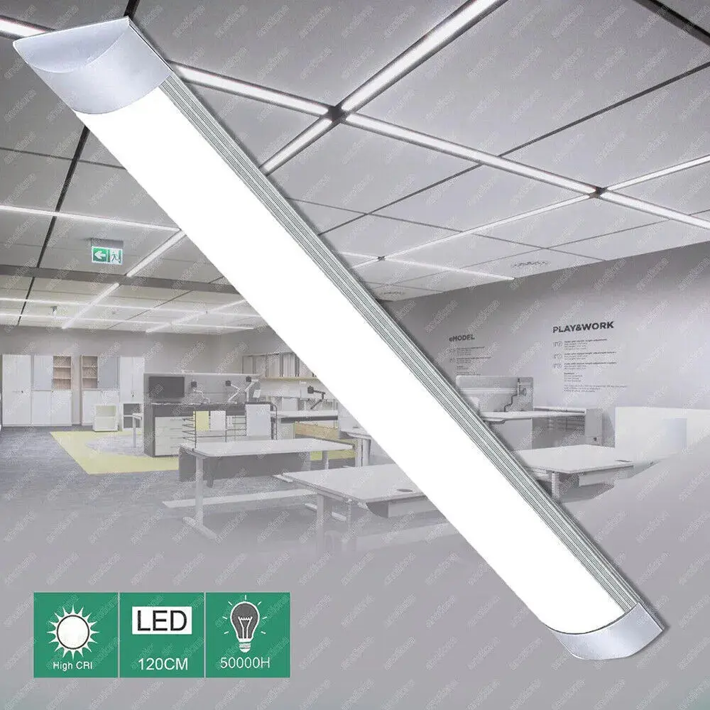4FT LED Strip Lights Batten Tube Light Office Shop Garage Ceiling Lamp Daylights