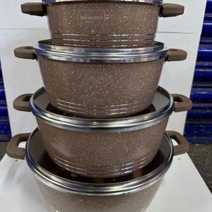 4PC Die Cast Non Stick Stockpot Cooking Pan Pot Set Cookware Induction Casserole - 20cm, 24cm, 28cm, 32cm