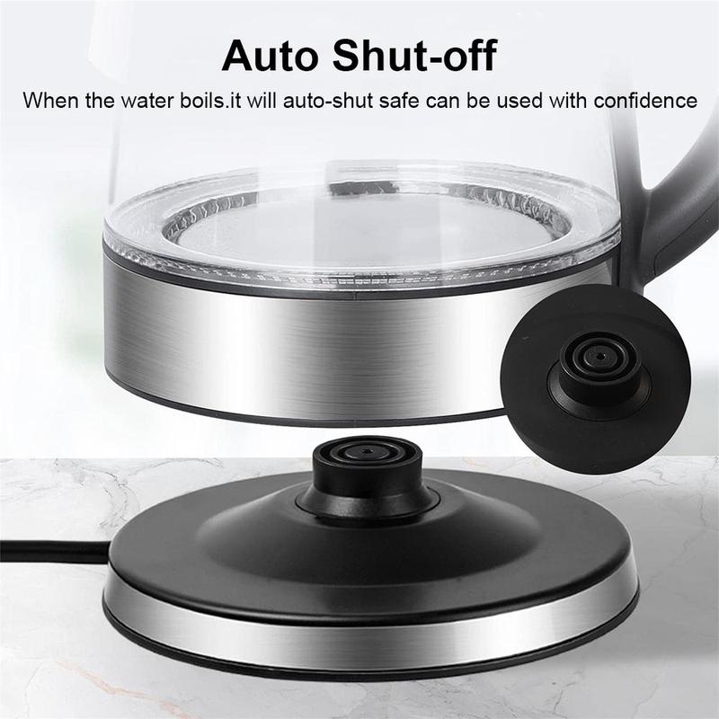 220V 1.8L Electric Kettle Glass Tea Kettle 1500-1800W Water Boiler Home Kitchen water heater,Dry Boiling Protection 2