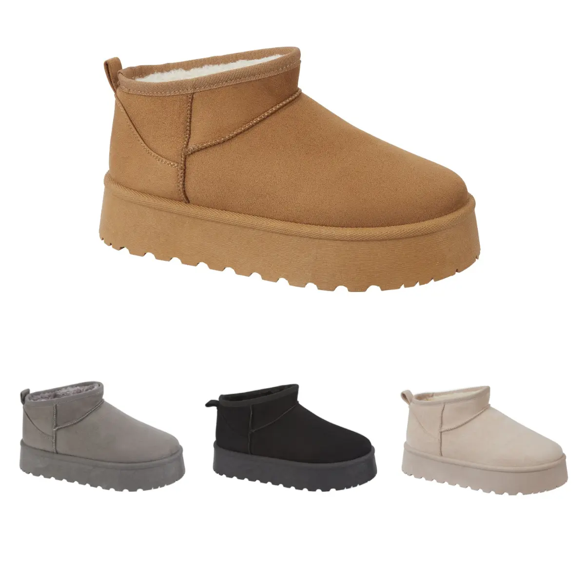 COLLEEN - Women’s Cozy Low-Cut Platform Boots with Plush Fleece Lining from SHOES BY EMMA
