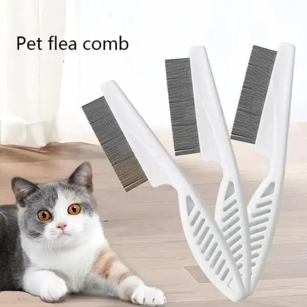 The Paws Home Stainless Steel Flea Comb for Dogs & Cats - Ergonomic Handle for Comfortable Grooming, Effective Flea Removal, and Tangle Management for Black Dogs & Cats - Ideal for Maintaining Healthy Coats and Reducing Shedding
