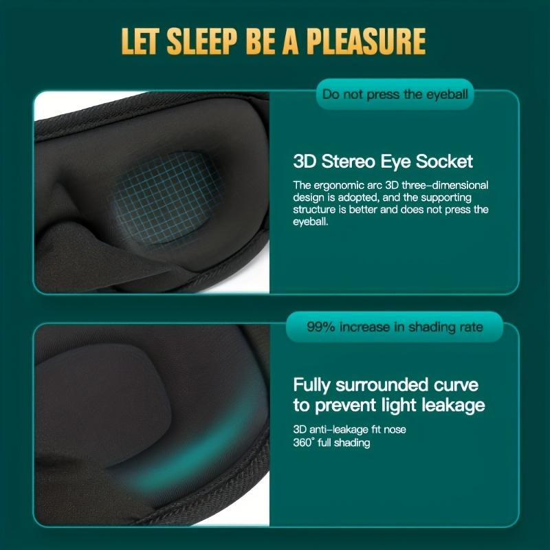 Luxurious 3D Contoured Sleep Mask - Ultimate Light Blocker for Travel, Rest, Yoga, Meditation with Adjustable Strap for Fit and Comfort, Sleep Eye Mask, Maximum Comfort 7