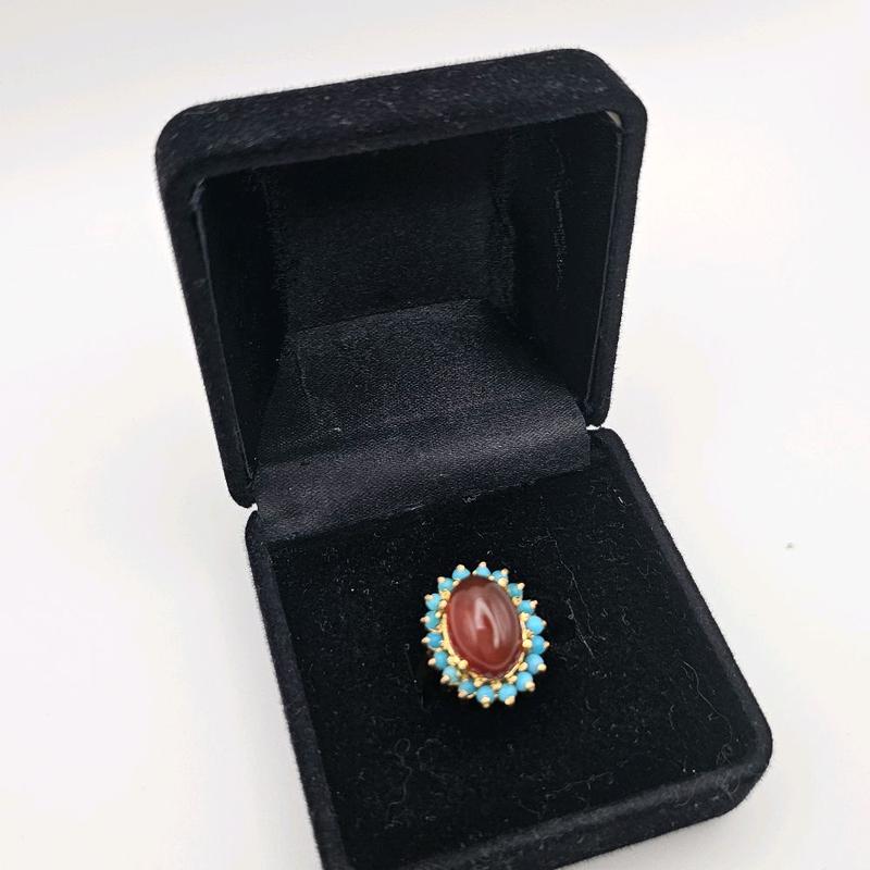Turquoise Ring for Women - NaurattanSilver with Zircon Studs and Handcrafted Design 2