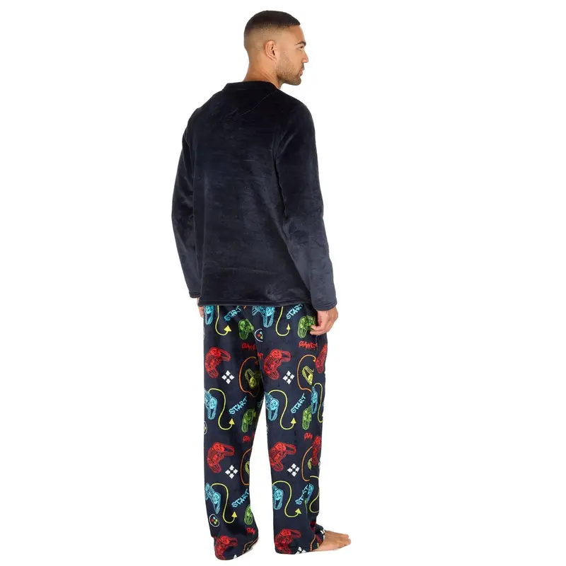 Cargo Bay Mens Polished Fleece Gaming Pyjamas Loungewear Menswear 8