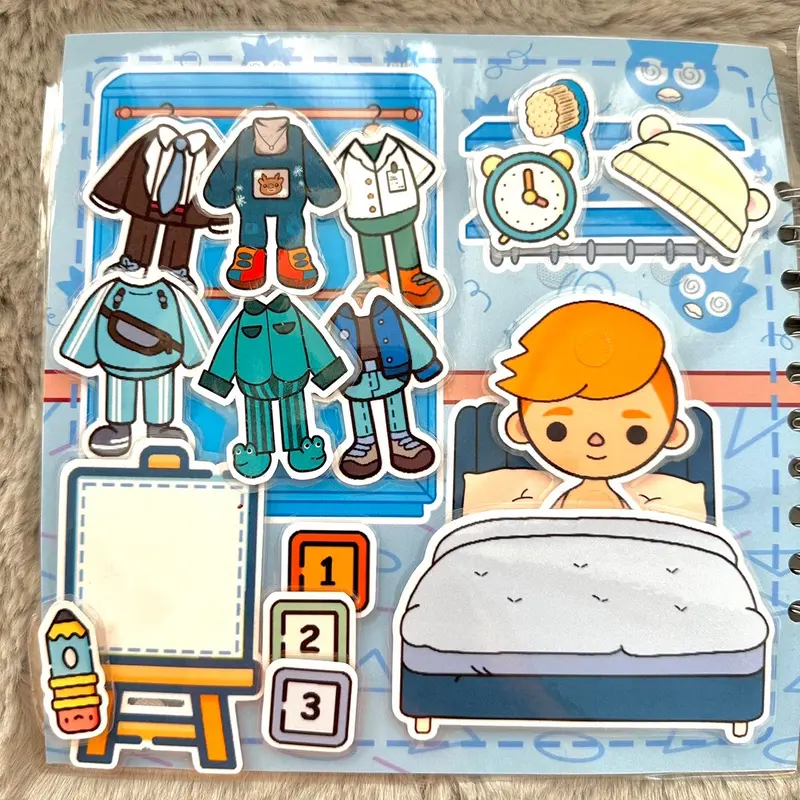 Toca Boca house Game children velcro book 3