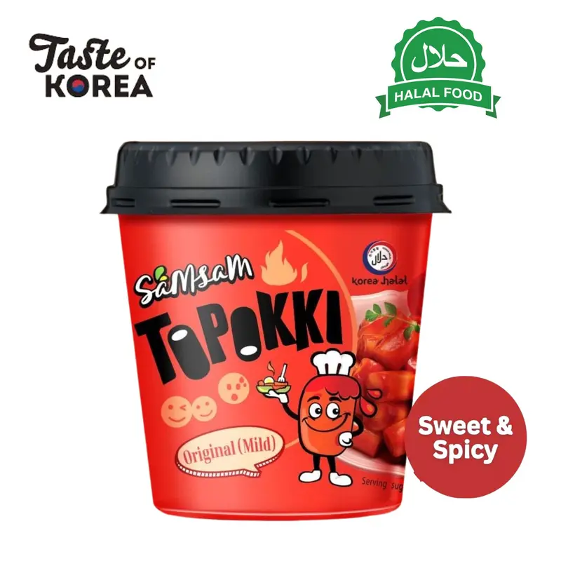 Samsam Tteokbokki, Topokki Korean Sam Sam Rose Toppokki Rice Cake - Taste Korean Food, Instant Toppokki Snack & Gift Rice Cakes, Ready-to-Eat Snack, Authentic Korean Street Food,Chewy Texture, Easy Meal or Snack, Ideal for K-Food Lovers Instant 3